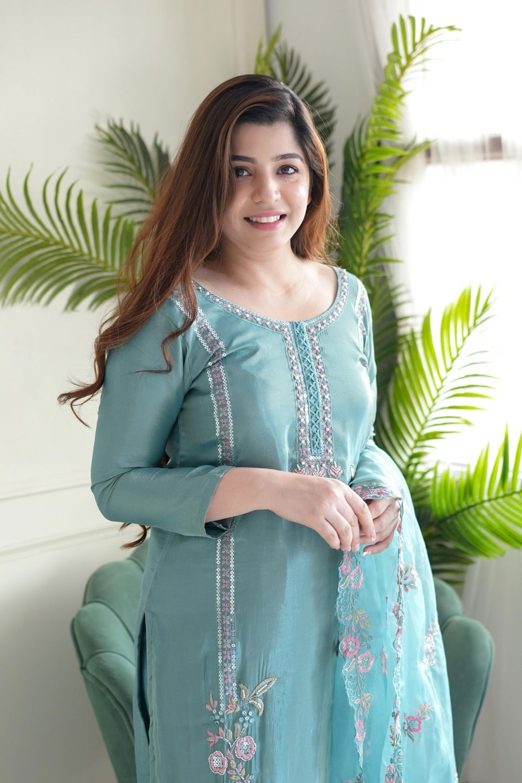 Keshav Chinon Embroidery Kurti With Bottom Dupatta Wholesale Price in Surat